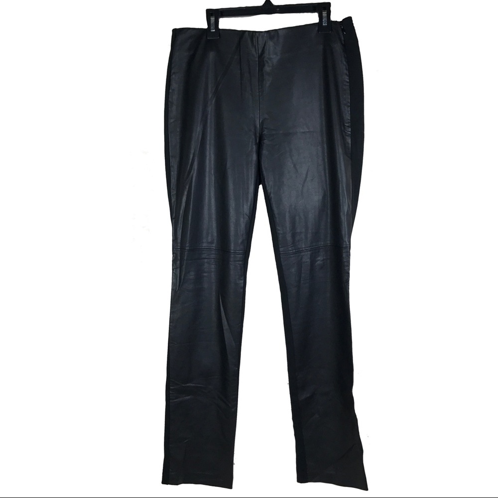 Black Label Chicos Faux Leather Front Pants 0 S